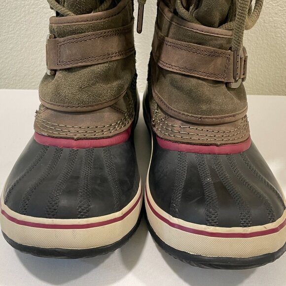 SOREL "Joan of Arctic Premium" Waterproof Boot Olive/Black/Multi Women Size 7.5 - Picture 7 of 16